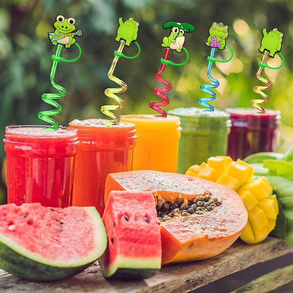 Wholesale  Cute Anime Frog Dust Plug Straw Cap Straw